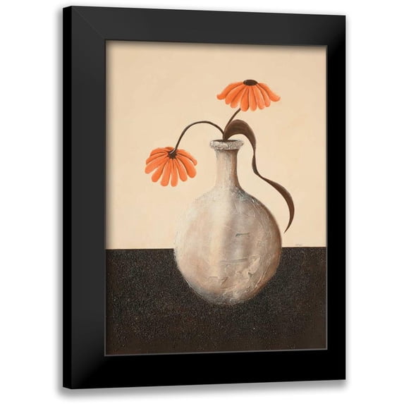Hedy 18x24 Black Modern Framed Museum Art Print Titled - Orange beauty II