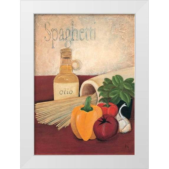 Hedy 18x24 White Modern Wood Framed Museum Art Print Titled - Spaghetti