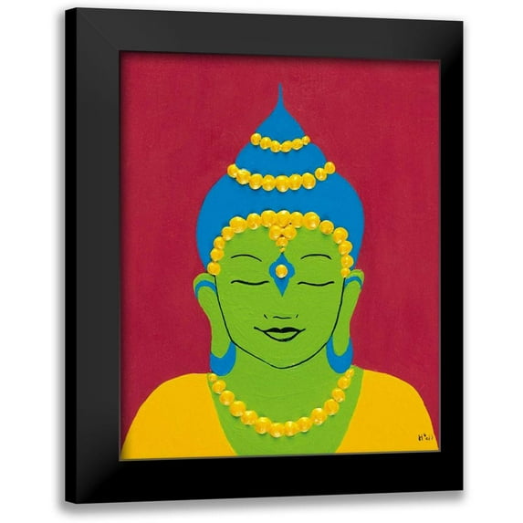 Hedy 20x24 Black Modern Framed Museum Art Print Titled - Buddha I