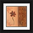 thumbnail image 1 of Hedy 26x26 Black Ornate Wood Framed with Double Matting Museum Art Print Titled - Flower with border IV, 1 of 4