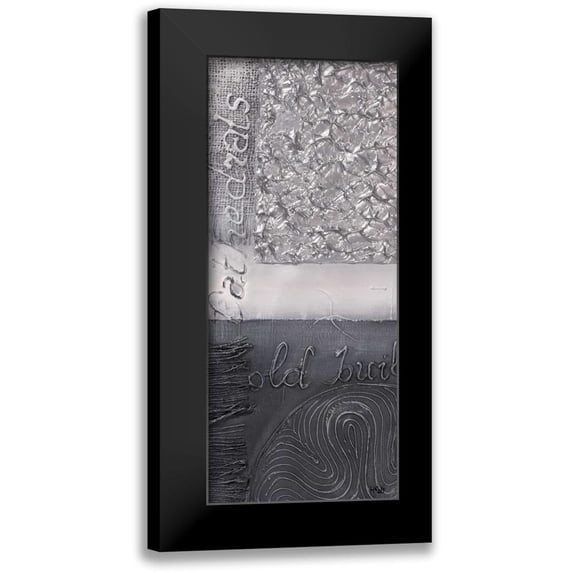 Hedy 8x14 Black Modern Framed Museum Art Print Titled - Silver blocks III