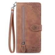 Hee Hee Smile Phone Case for Lively Jitterbug Smart4 Zipper Leather Wallet Shell Zipper Wallet Flip Case Phone Cover Wrist Strap