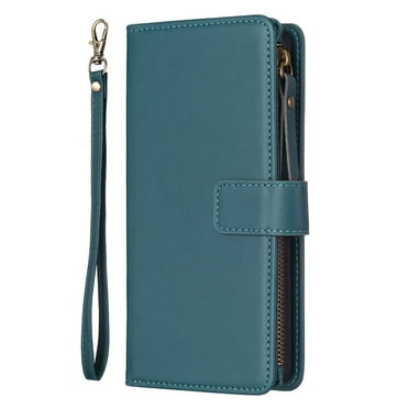Hee Hee Smile Phone Case for Samsung Galaxy A35 Nine Card Solid Color with Zipper Leather Cover Back Cover
