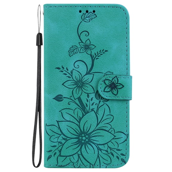 Hee Hee Smile Phone Case for Samsung Galaxy M146 Retro Phone Leather Case Simplicity Phone Case Flower Pattern Flip Back Cove