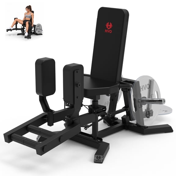 HeeH Cable Hip Abductor & Adductor Machine: Plate-Loaded Inner & Outer Thigh Trainer for Home Gym Strength Training, Black