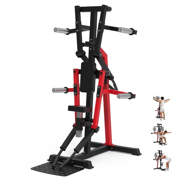 HeeH Deltoid Lateral Raise Machine: Shoulder Press Machine 4 Independent Arms 880LB Capacity Home Gym Strength Training Equipment Red