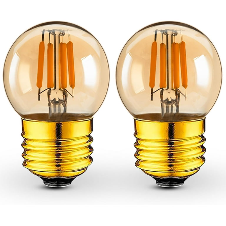 Heehom 3 Watt Dimmable Low Wattage LED Bulbs Equivalent to 25 Watt Light Bulbs E26 Standard Base G40 Small Globe Light Bulbs 2200K Warm Light for