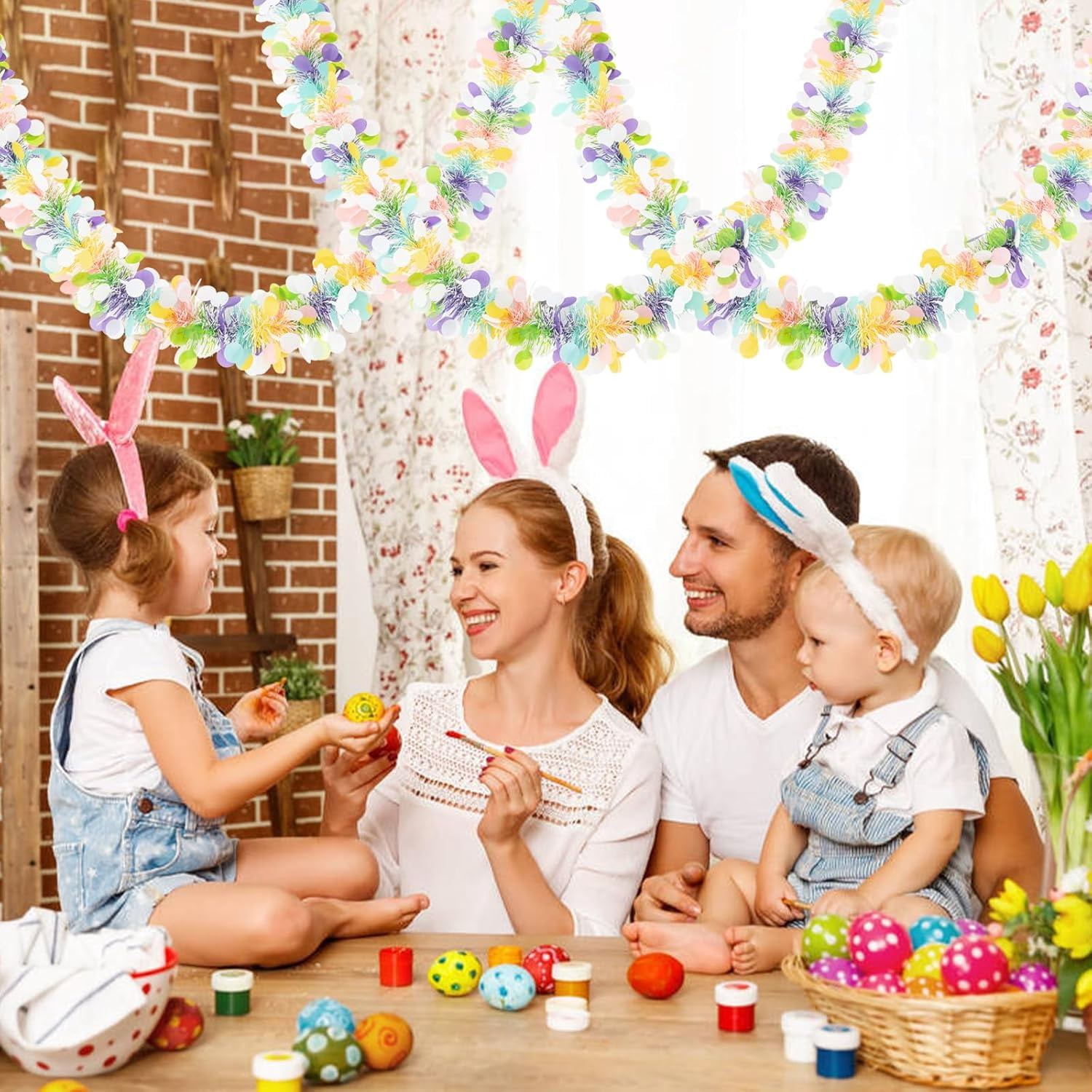 HeeHom 33FT Easter Tinsel Garland – Colorful Metallic Twist Foil ...