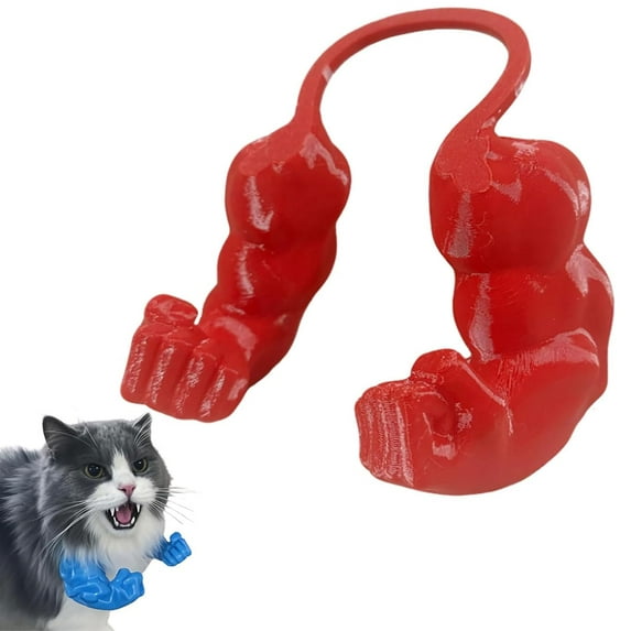 HeeHom 3D Printed Cat Muscle Arms for Halloween Costume - Adjustable Necklace, Superhero Cosplay Accessory for Cats, Lightweight Pet Costume for Birthdays and Parties