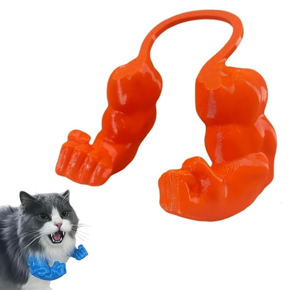 HeeHom 3D Printed Cat Muscle Arms for Halloween Costume - Adjustable Necklace, Superhero Cosplay Accessory for Cats, Lightweight Pet Costume for Birthdays and Parties