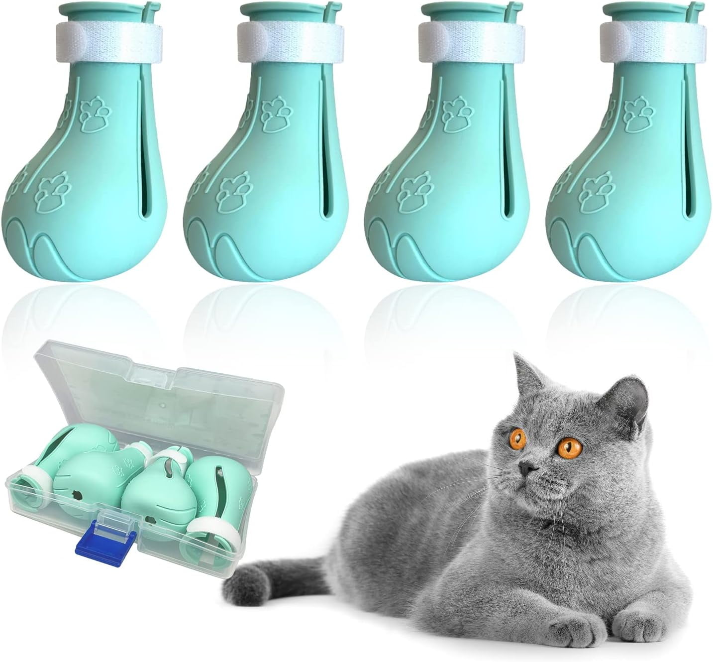 HeeHom 4 Pack Soft Cat Boots for Scratching Prevention - Adjustable ... - Scratching Prevention Cat Owner