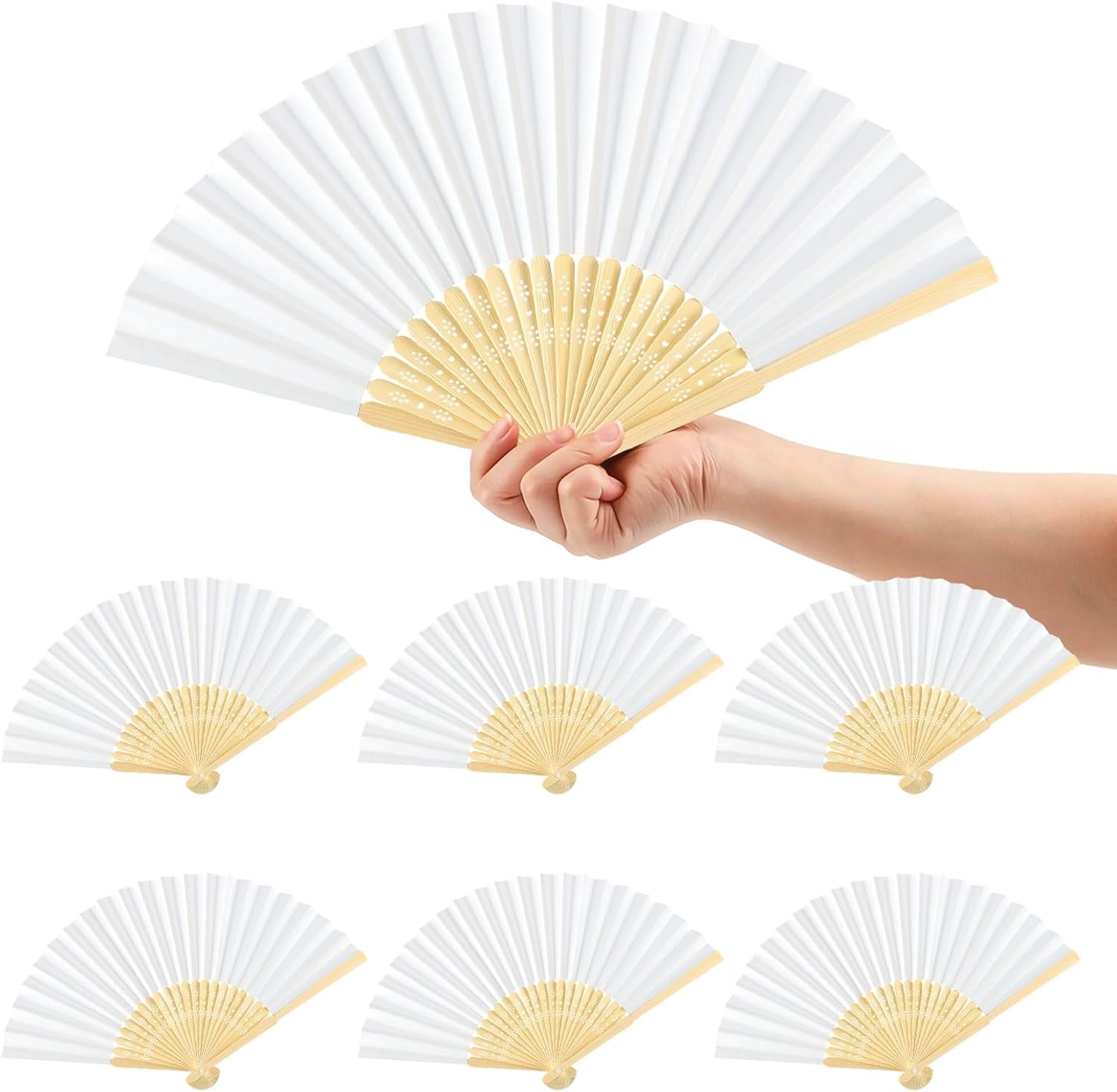 HeeHom 6 Pcs Foldable Hand Fans, Colorful Paper Fans, Portable Cooling ...