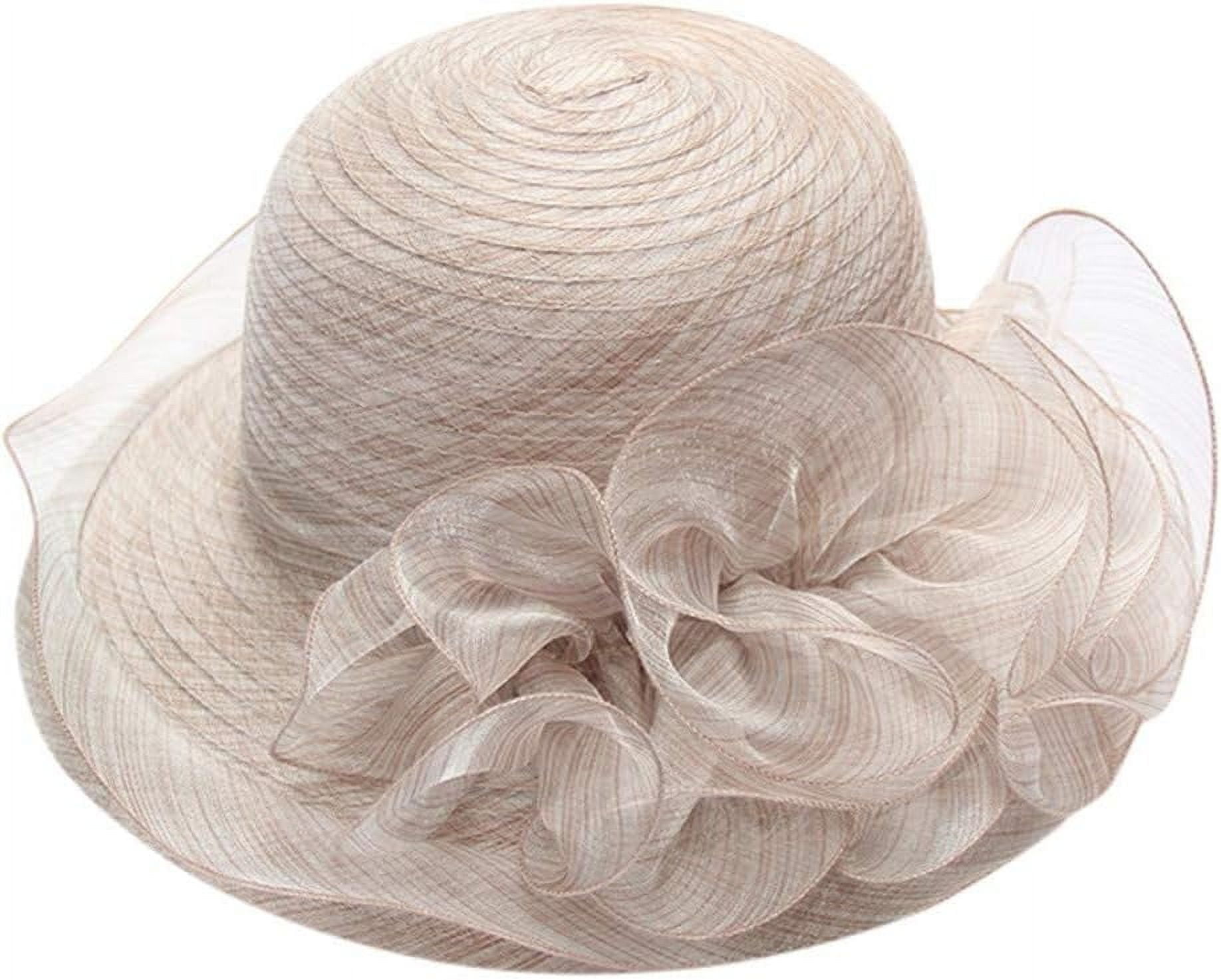 HeeHom Derby Straw Hats for Women - Organza Tea Party  display picture 2
