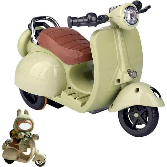 HeeHom Doll Electric Scooter with Light & Music, Interactive Mini Vehicle Toy for 17cm Collectible Figures
