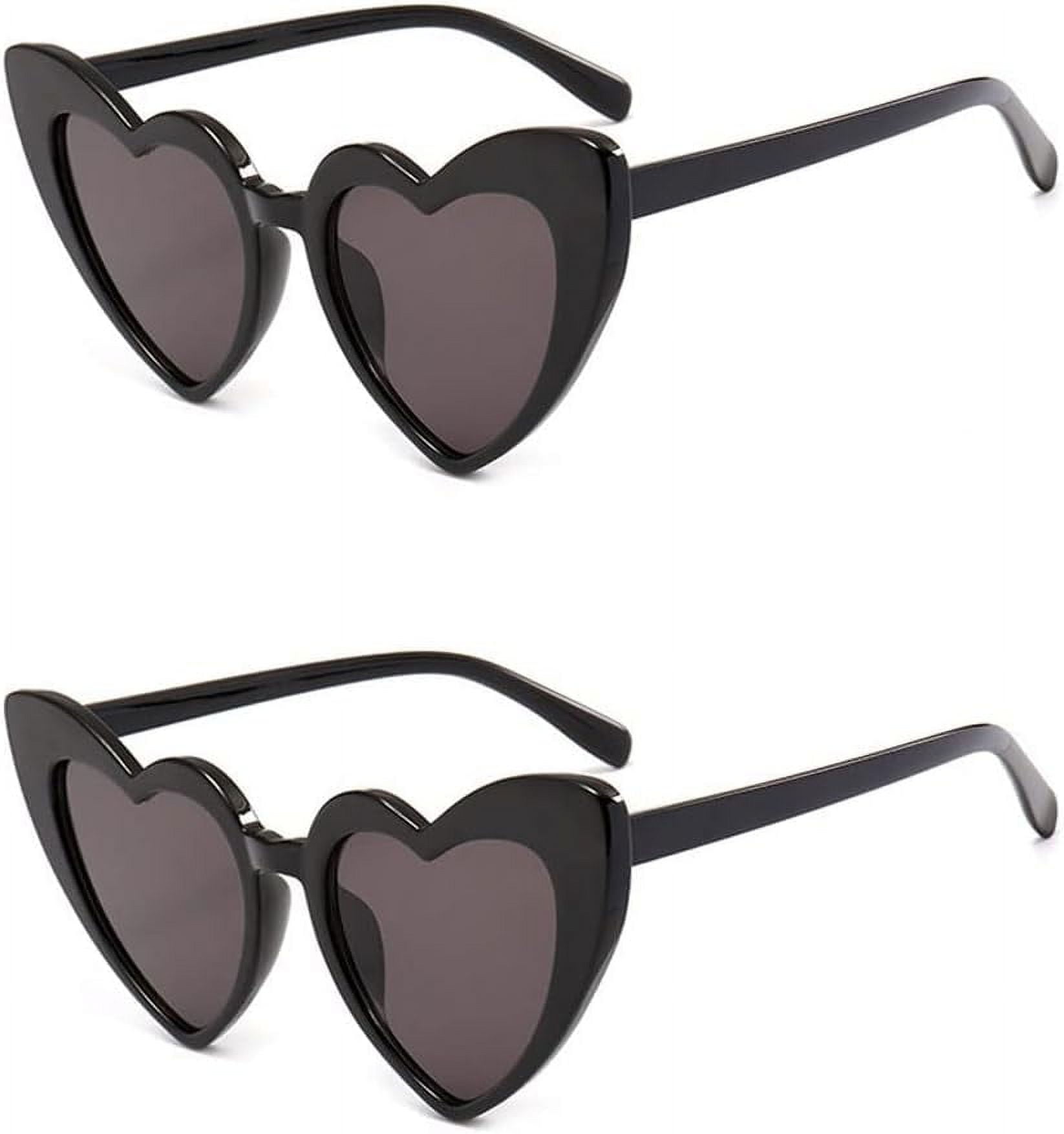 HeeHom Love Heart Shaped Sunglasses for Women,Vintage Cat Eye Mod Style ...
