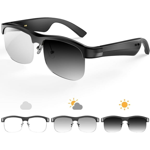 HeeHom Smart Glasses with Photochromic Lenses - Bluetooth Sunglasses for Men & Women, Built-in Mic & Speakers, UV Protection, Voice Control, and Long Battery Life