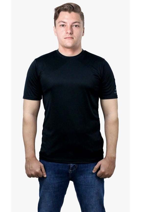Men's Dri-Power Elite Moisture-Wicking Athletic Tee, L, Black