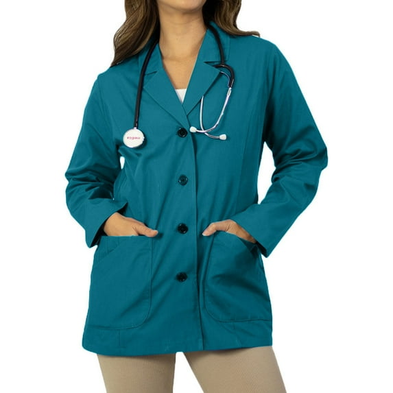 Panda Uniform by HeedFit Women's 29" Tailored Lab Coat – 8XL Teal