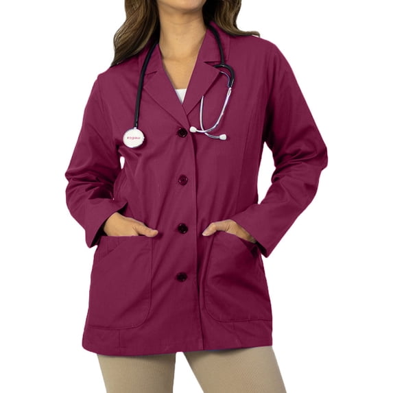 Panda Uniform by HeedFit Women's 29" Tailored Lab Coat – L Wine