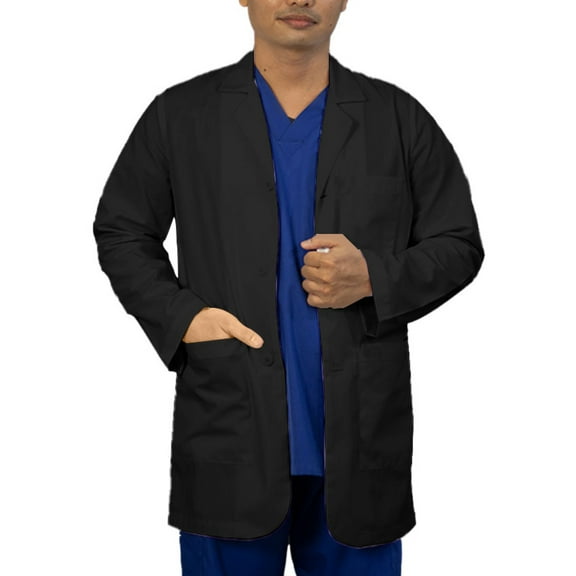 Panda Uniform by HeedFit Men's 31" Lab Coat Custom Fit, 11XL, Black