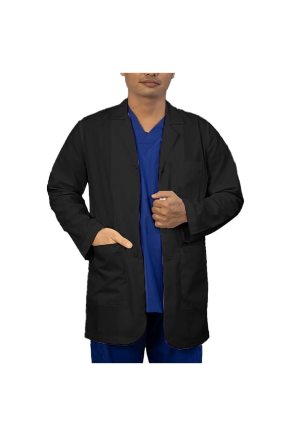 Panda Uniform by HeedFit Men's 31" Lab Coat Custom Fit, 11XL, Black
