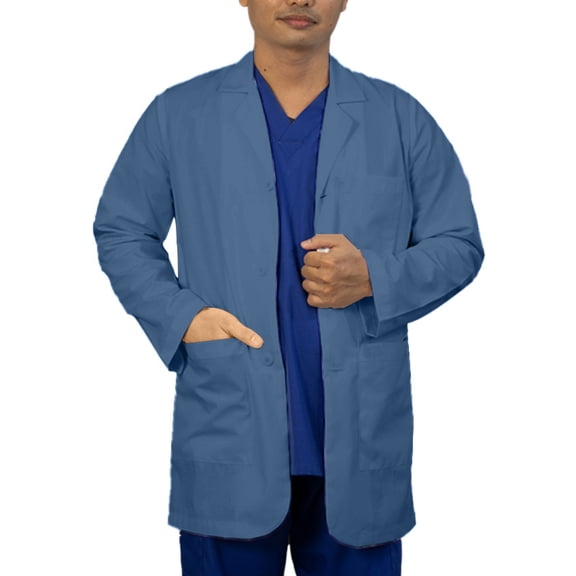 Panda Uniform by HeedFit Men's 31" Lab Coat Custom Fit, M, Ceil Blue