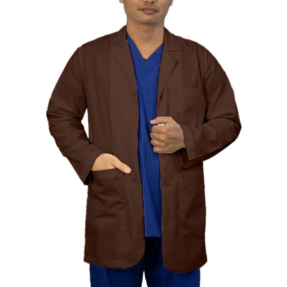 Panda Uniform by HeedFit Men's 31" Lab Coat Custom Fit, 4XL, Chocolate