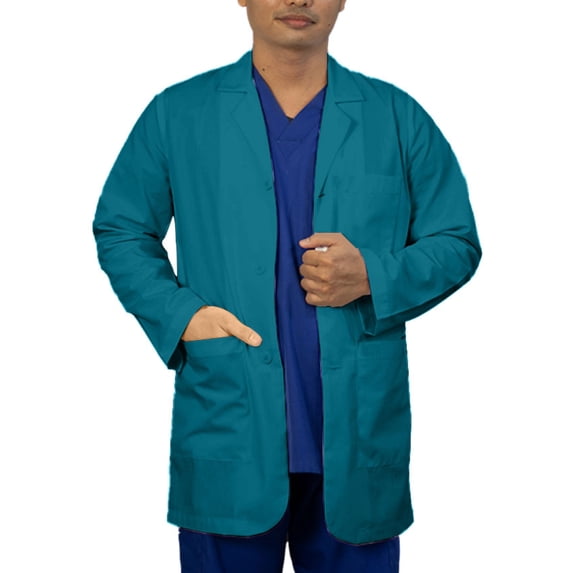 Panda Uniform by HeedFit Men's 31" Lab Coat Custom Fit, 7XL, Teal