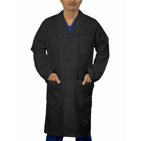 Panda Uniform by HeedFit Unisex 40" Lab Coat, 3XL, Black