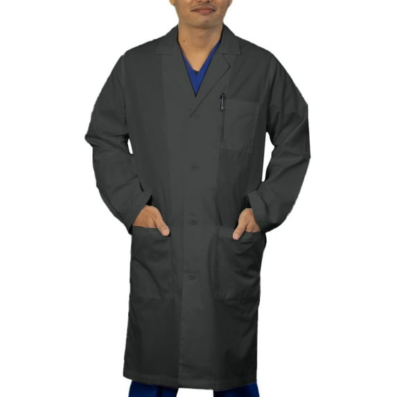 Panda Uniform by HeedFit Unisex 40" Lab Coat, 3XL, Charcoal