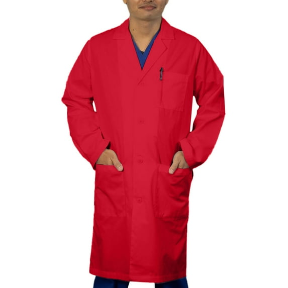 Panda Uniform by HeedFit Unisex 40" Lab Coat, 3XL, Red
