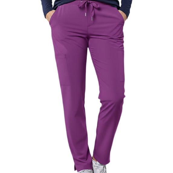 HeedFit Unisex Cargo Scrub Pants, Drawstring Waist, 4 Pockets, Purple, l