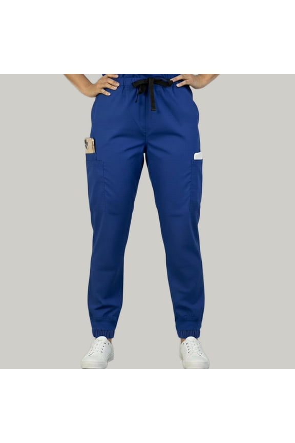 Unisex Cargo Scrub Pants Drawstring Waist Cross Pockets, m, Royal