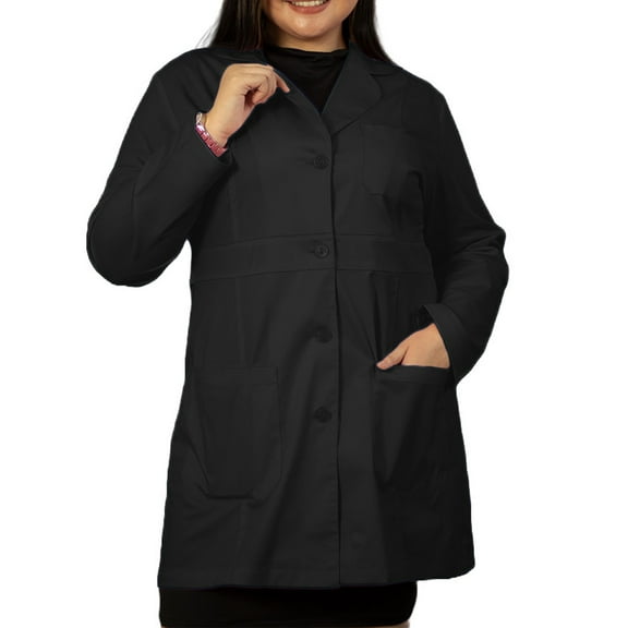 Panda Uniform by HeedFit Women Custom Lab Coat for Doctors XXS Black