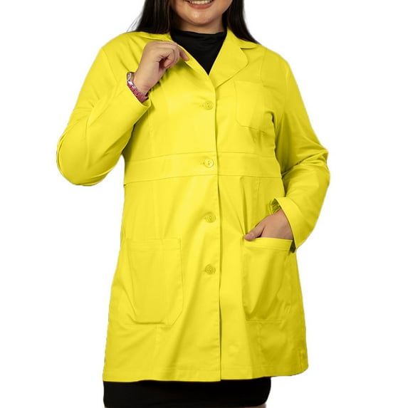 Panda Uniform by HeedFit Women Custom Lab Coat for Doctors – L Yellow