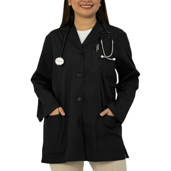 Panda Uniform by HeedFit Women’s 32" Colored Lab Coat – Custom Fit Medical Lab Coat, Multi-Color 8XL Black