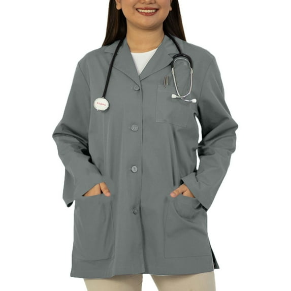 Panda Uniform by HeedFit Women’s 32" Colored Lab Coat – Custom Fit Medical Lab Coat, Multi-Color XS Grey
