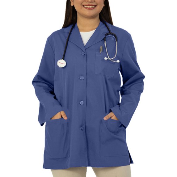 HeedFit by Panda Uniform 32" Women’s Colored Lab Coat | Medical Scrub Coat | Custom Fit | Multi Colors Navy 12X-Large