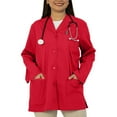thumbnail image 1 of Panda Uniform by HeedFit Women’s 32" Colored Lab Coat – Custom Fit Medical Lab Coat, Multi-Color XS Red, 1 of 8