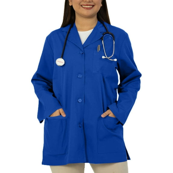 Panda Uniform by HeedFit Women’s 32" Colored Lab Coat – Custom Fit Medical Lab Coat, Multi-Color 5XL Royal
