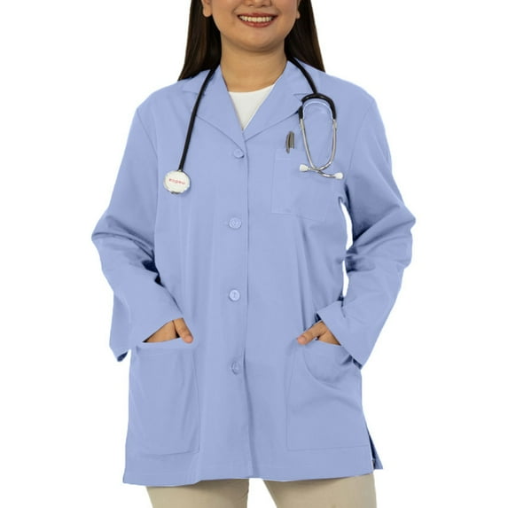 Panda Uniform by HeedFit Women’s 32" Colored Lab Coat – Custom Fit Medical Lab Coat, Multi-Color 12XL Sky Blue