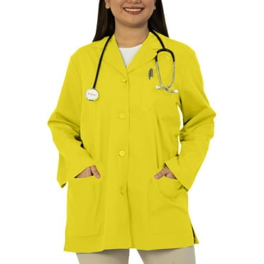 Panda Uniform by HeedFit Women’s 32" Colored Lab Coat – Custom Fit Medical Lab Coat, Multi-Color S Yellow