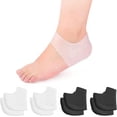 thumbnail image 1 of Heel Cups, 4 Pairs Silicone Heel Protectors for Heel Pains,Cracked Heels, Heel Spurs, Plantar Fasciitis,Unisex Fit Gel Heel Pads, Stocking Stuffers for Men Women, 1 of 5
