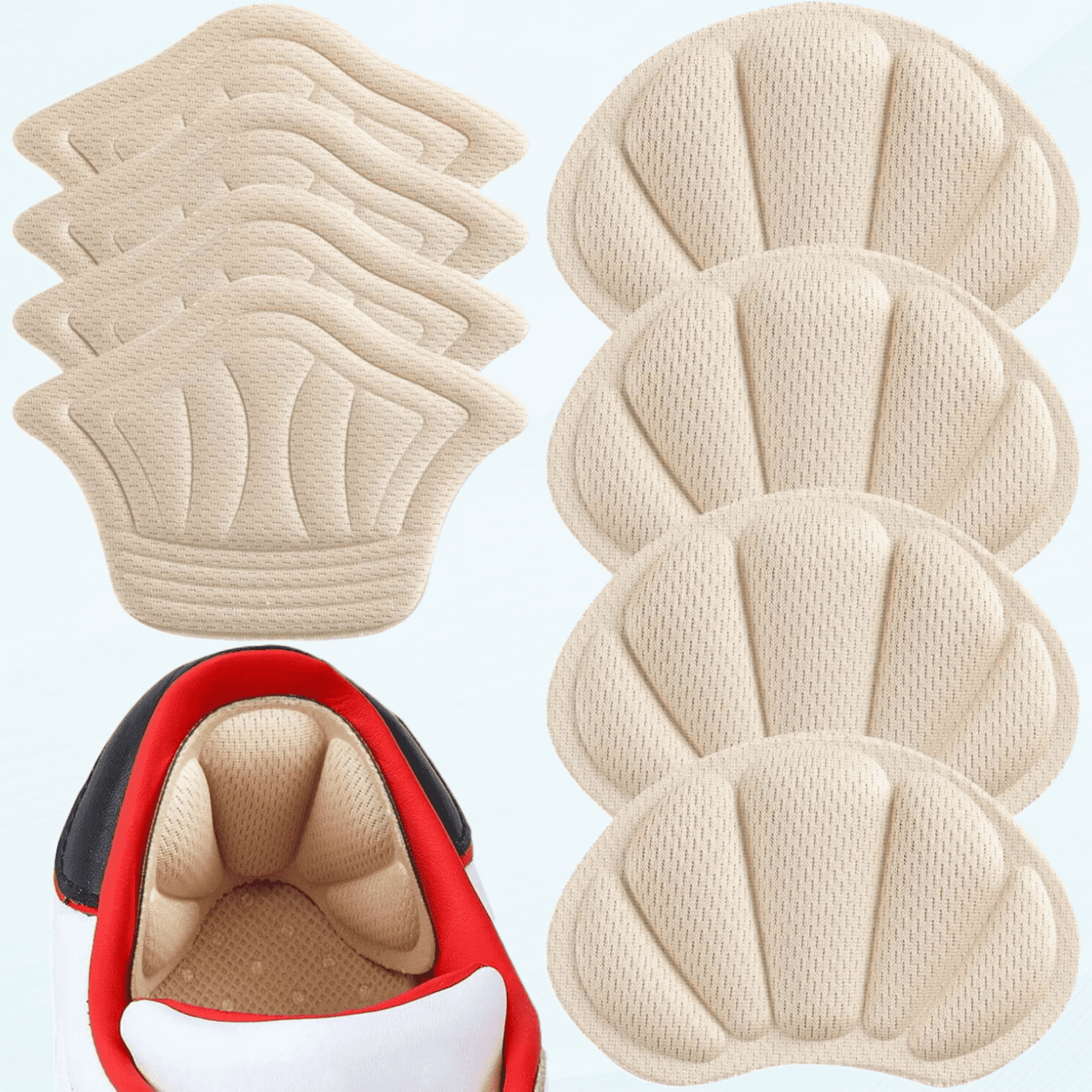 Heel Cushion Pads, Adhesive Back of Heel Grips Inserts for Boots, Too