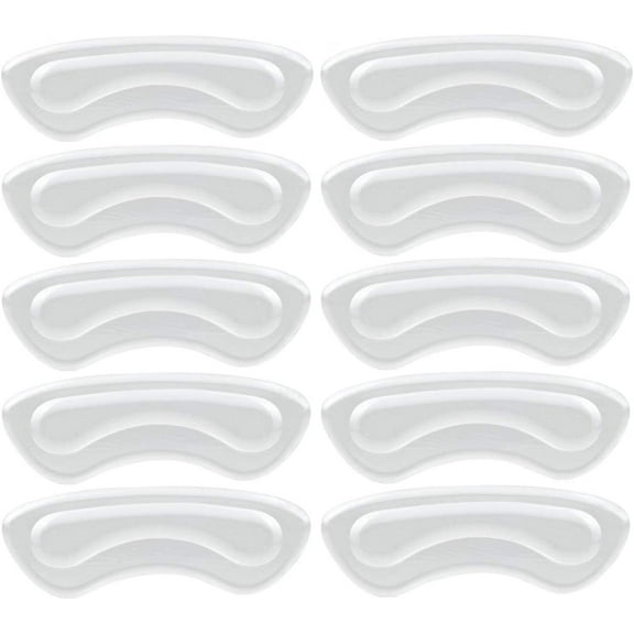 Heel Grips,Gel Heel Liners for Women Men, Heel Pads Cushion Inserts, Slippage Grips for Loose Shoes, Anti-Blister, Clear (5 Pairs)