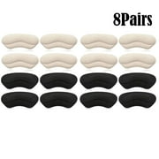 Heel Grips for Kids and Women, Self-Adhesive Heel Cushion Inserts for Girls and Boys Prevent Heel Slipping, Rubbing, Blisters, Foot Pain - 8pairs (Beige+Black)