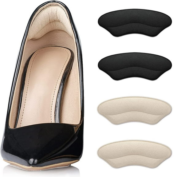 Heel Grips Liner Cushions Inserts for Loose Shoes, 4 Pairs Heel Cushion Pads for Big Shoes, Blisters and Heel , Heel Protectors Liners for Men and Women