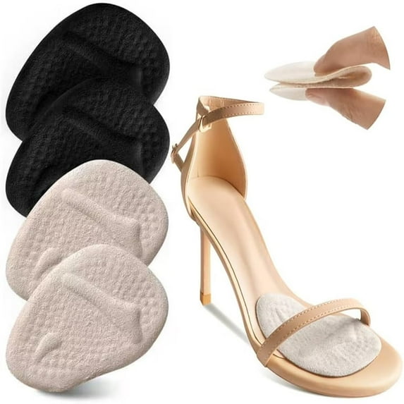 Heel Grips Liner Cushions Inserts for Loose Shoes, Heel Pads Snugs for Shoe Too Big Men Women, Filler Improved Shoe Fit and Comfort, Stop Heel Slip and Blister (2 Pairs) (H Pale Apricot+black) A2