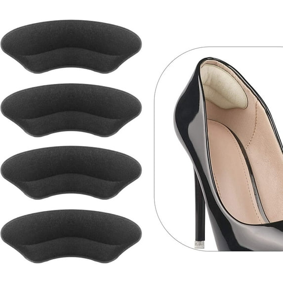 Heel Grips Liner Cushions Inserts for Loose Shoes, Heel Pads Snugs for Shoe Too Big Men Women, Filler Improved Shoe Fit and Comfort, Stop Heel Slip and Blister (20 Pairs) (H Black)