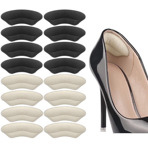 8 Pairs Heel Grips Liner Cushions Inserts for Loose Shoes, Anti-Slip Heel Pads for Men Women, Prevents Heel Slip Blisters & Relieves Foot Pain
